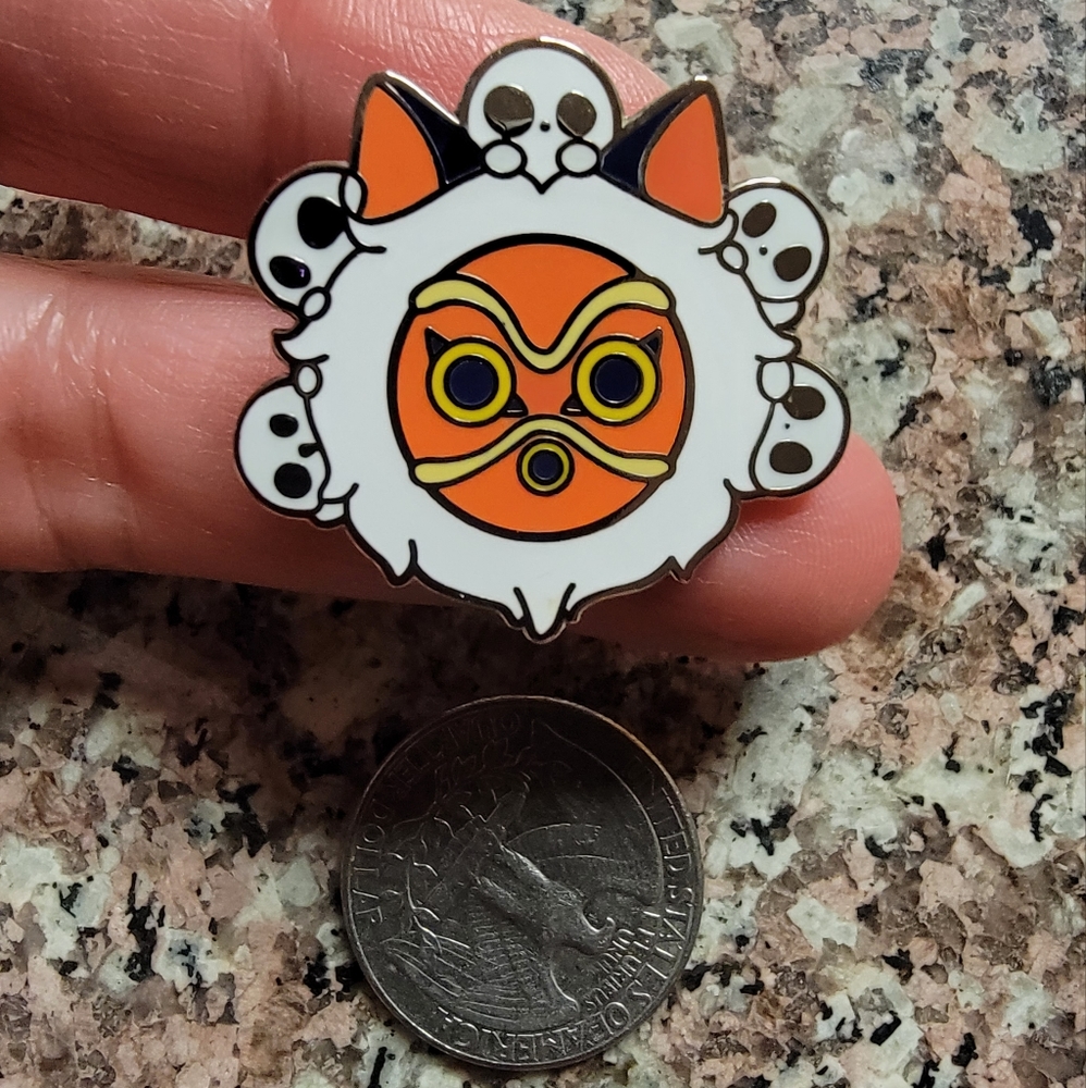 *2 for $13* Studio Ghibli Princess Mononoke Mask Kodama Spirits Hard Enamel Pin - Picture 3 of 3